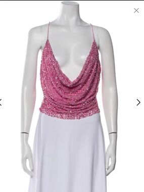 Pink Retrofête Sequin top (M)